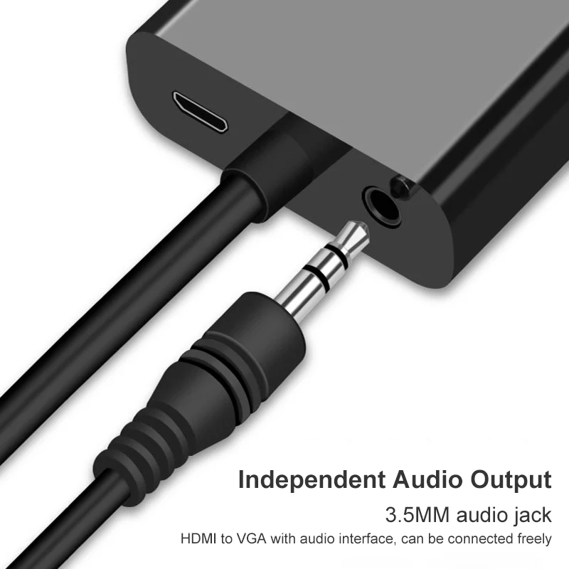  30% скидка Мини HDTV 4K штекер HDMI в VGA Аудио конвертер кабель Поддержка Full HD 1080P