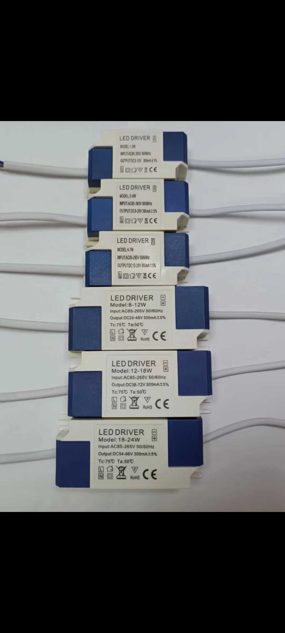 30W 36W 40W indoor internal plastic housing case constant current led driver with DC female socket