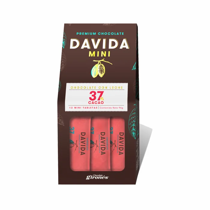 DAVIDA Wholesale High Premium Attractive Delicious Mini Chocolate Bars 37% Surprisingly Smooth Cocoa Colombia