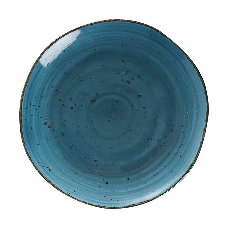 
European Modern Rustic Ceramics Dishes Custom Logo Fine Porcelain Dinner Plates Sets Dining Ceramic Plates for Restaurants 