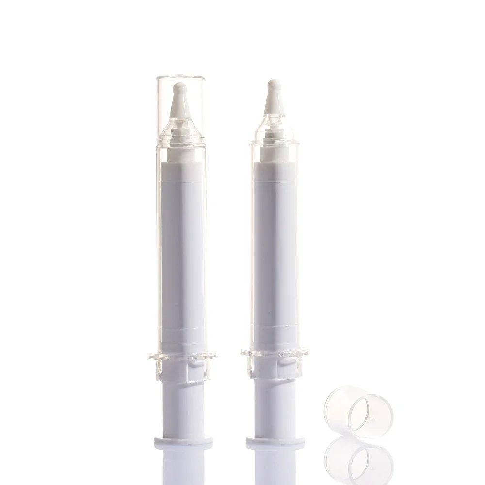 Custom 10ml Cosmetic syringe shaped airless pump lotion bottle gel syringe Bottles for serum, lotion