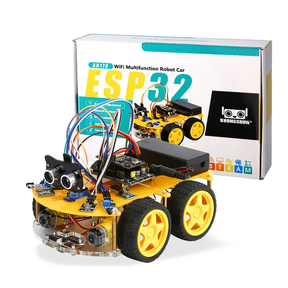 Robotlinking 4WD умный робот автомобильный комплект esp32 стартовый комплект, интеллектуальный программирующий робот-автомобиль для arduino