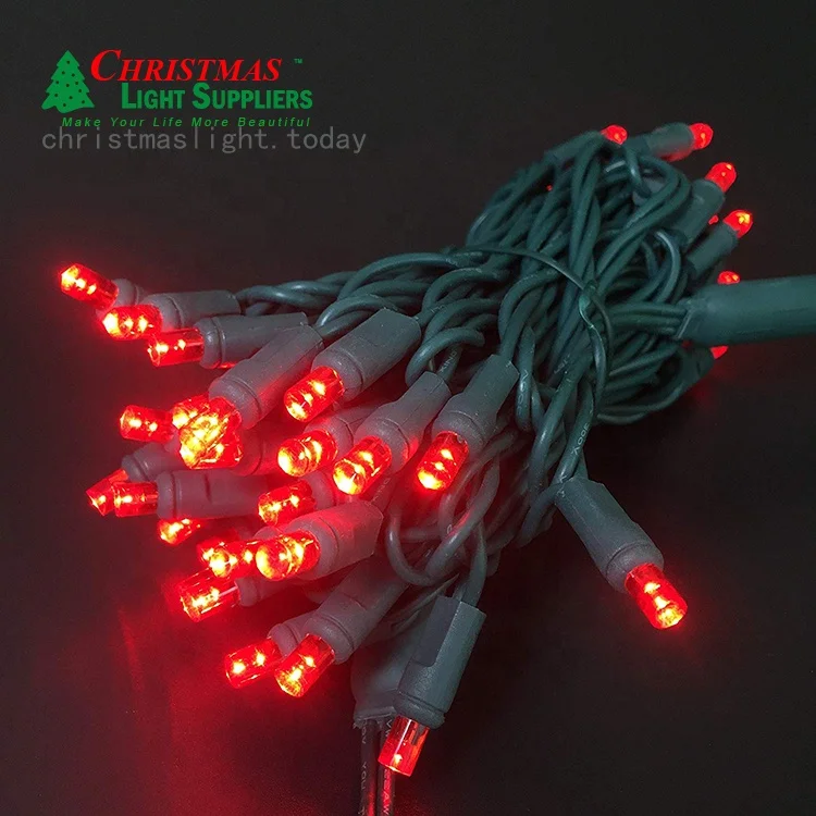 RED 100 LED 33.3 foot  5 MM  Conical Wide Angle Mini strobe light strings Waterproof Decorative  outdoor  String Light