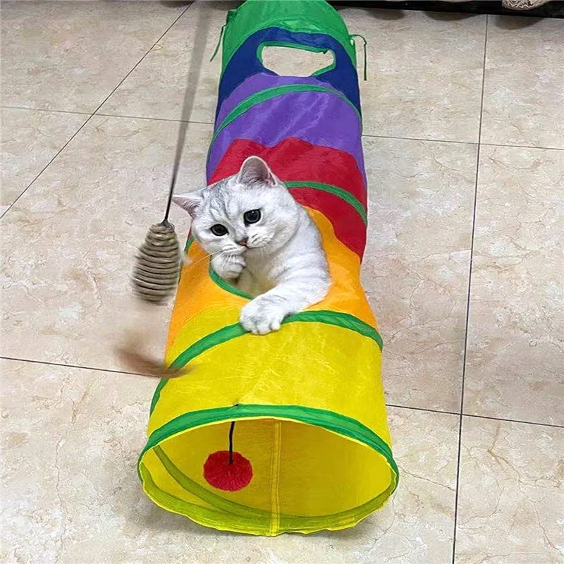Wholesale Pet Collapsible Play Tent Dog Interactive Toy Tube Cat Tunnels Maze Cat House With Balls Bells For Small Animals