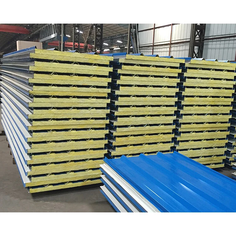 Sandwich panel house design / insulation exterior wall rock wool sandwich panel