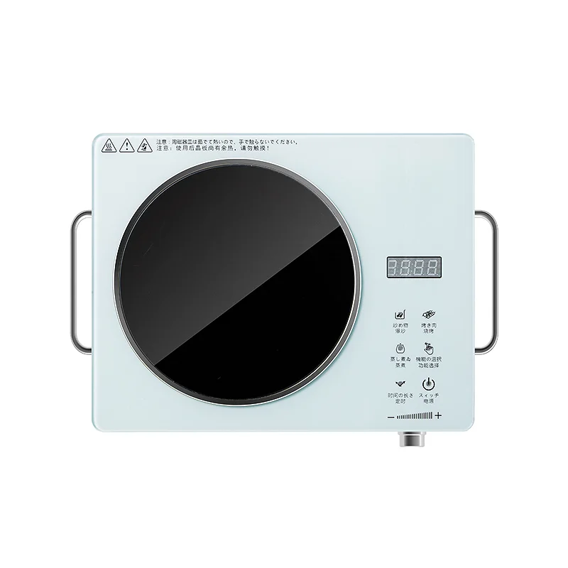CKD SKD  Fashion Design 2200W Unpolished Crystal Glass Panel Black Electric Portable Ceramic Hob Single Burner Infrared Cooker