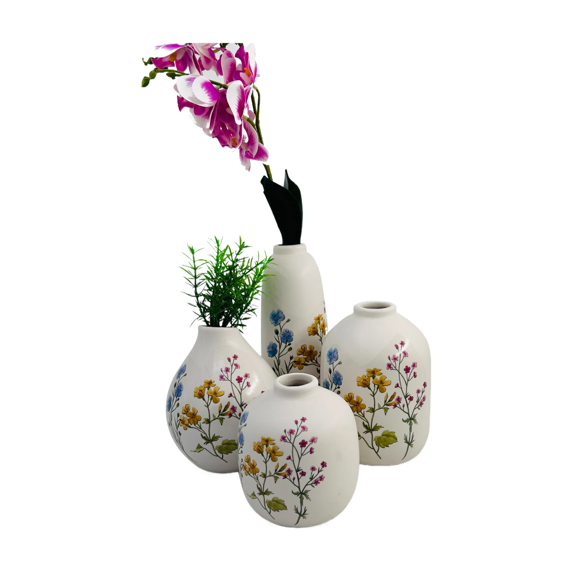 Fashionable Europe Vintage Glaze Embossed Round Porcelain Vase Ceramic Vase For Home Table Decoration