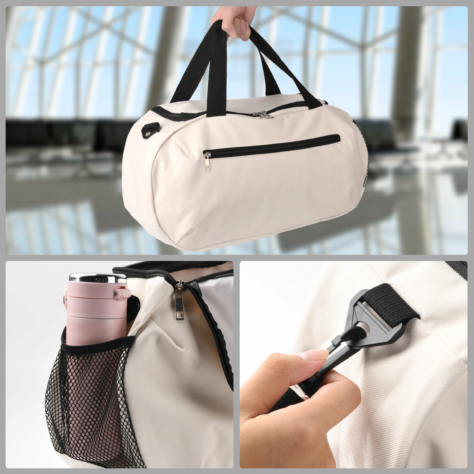 BSCI Custom Print travel duffle bag Trending Designer Waterproof Portable Polyester Luggage Gym tennis Sport leather duffle bag