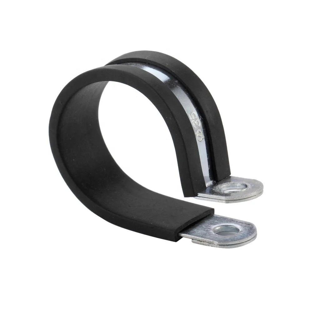 Factory price rubber lined P clips  coated pipe clamps types of hose clamp