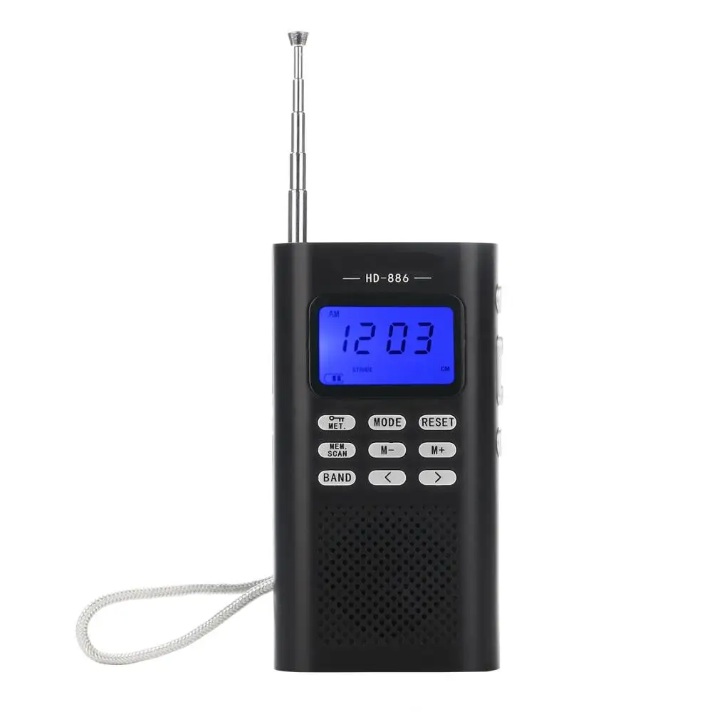 Подарок для пожилых многодиапазонный мини fm am sw портативный Радиоприемник со светодиодным