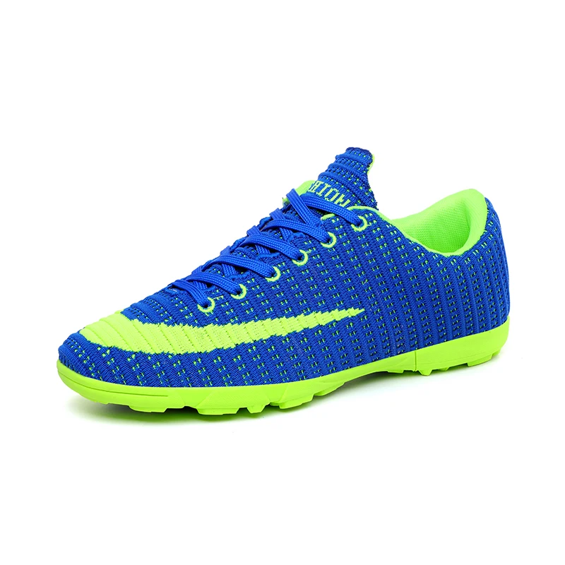 
2019 China Wholesale Mesh Upper Low MOQ Breathable Athletic Sneakers Red Cheap Indoor Soccer Shoes Football 