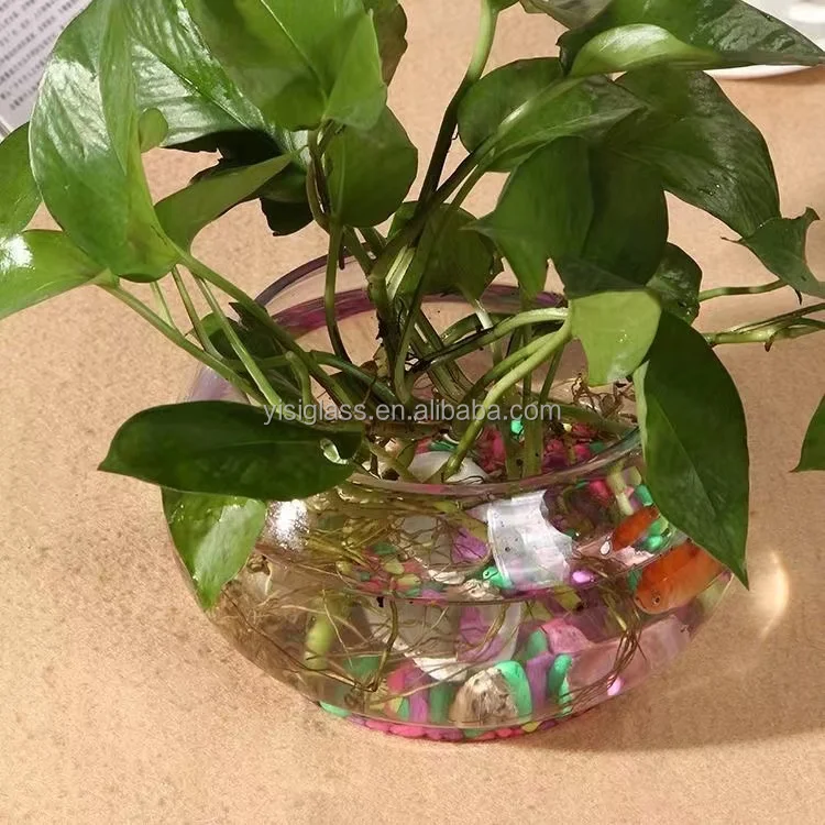 Wholesale Goldfish Bowl Small Round Clear Glass Fish Bowl Decoration Large Aquarium Tank