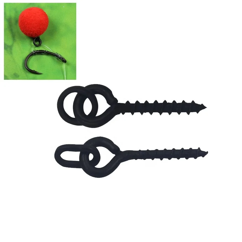 Matt Black Pellet Holder Bait Stop Carp Fishing Boilie Screw Bait Screws for Carp Hair Rigs Hooks Carp Fishing Terminal Tackle