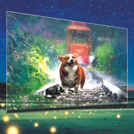 CNS-H-P10mm High quality stable picture rich and delicate color indoor Holographic Flexible LED Film  invisible screen