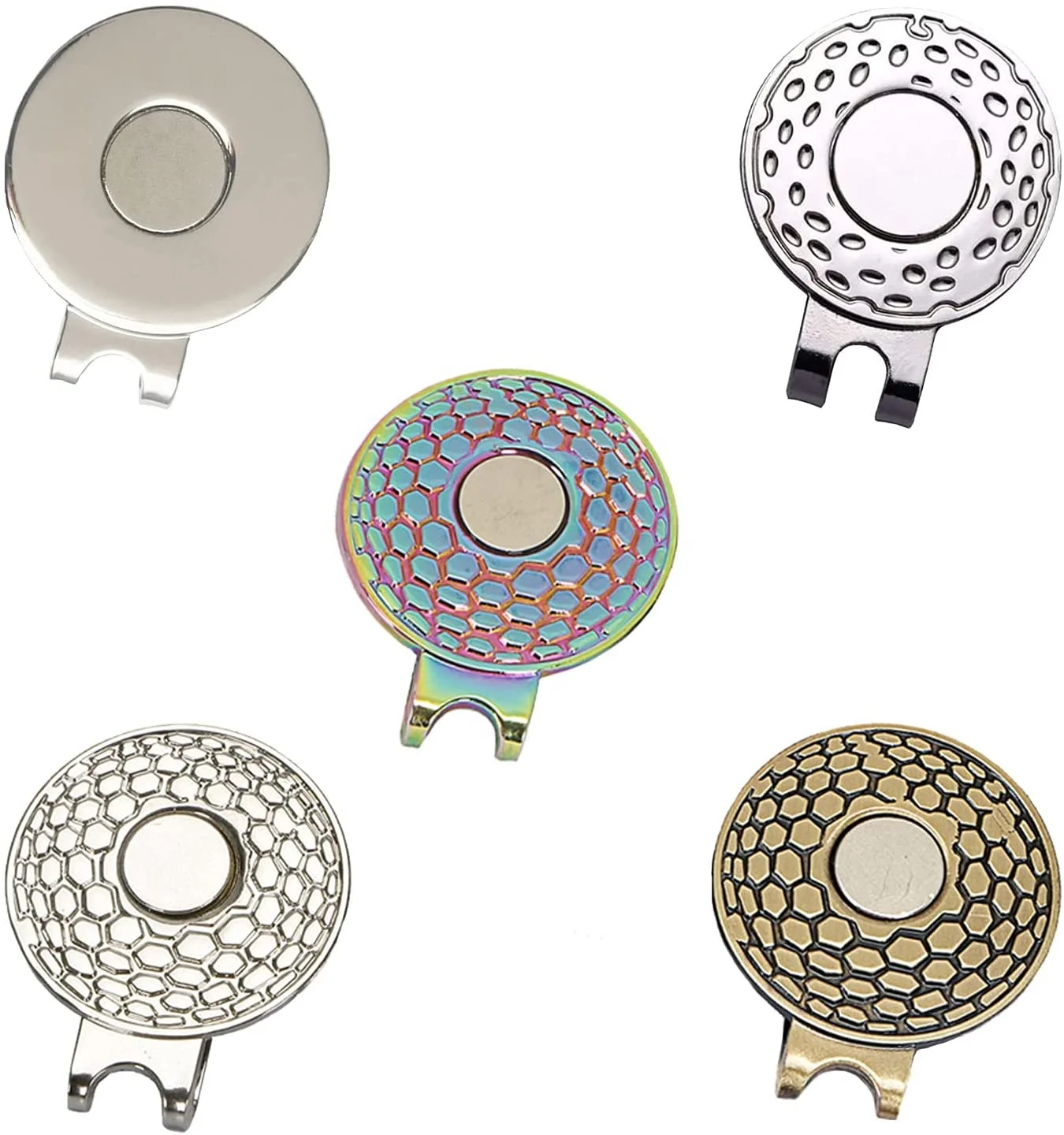 wholesale alloy metal Strong Magnetic Silver Copper Colorful Durable Attaches Professional Standard Golf Ball Marker Hat Clip