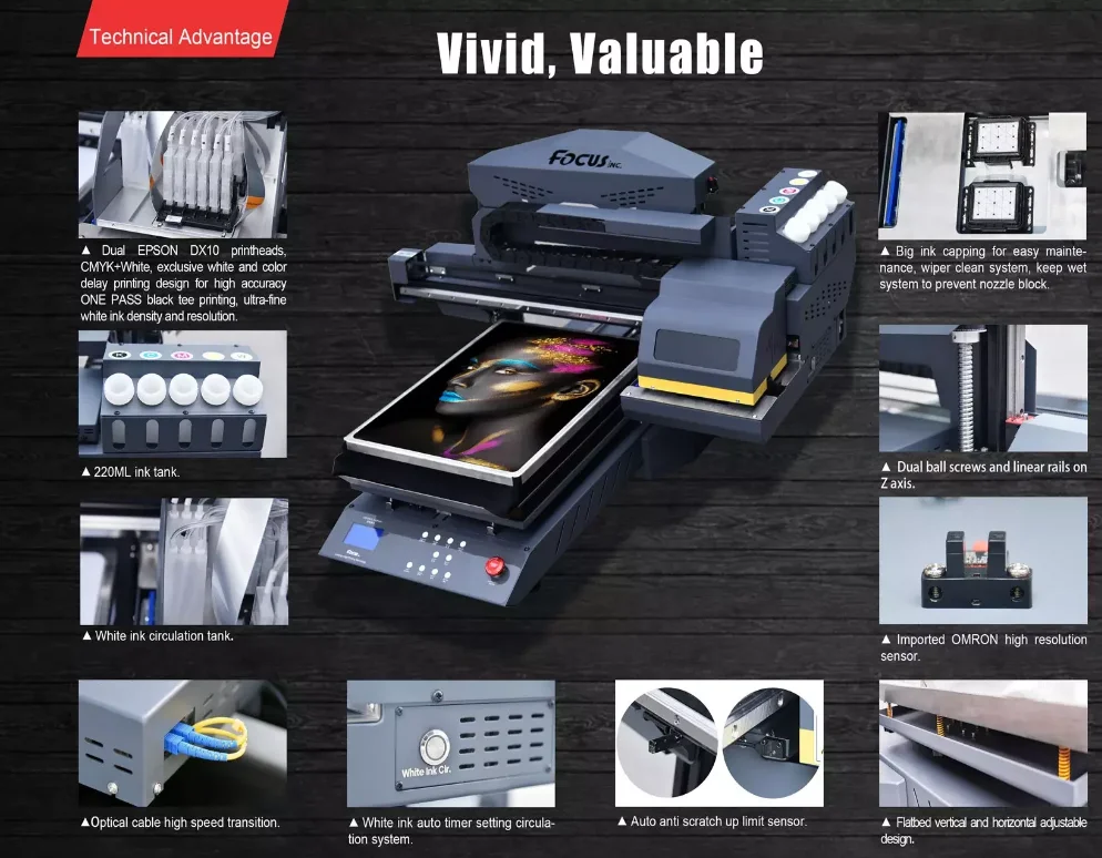 Tshirt printer for both cloth and PET