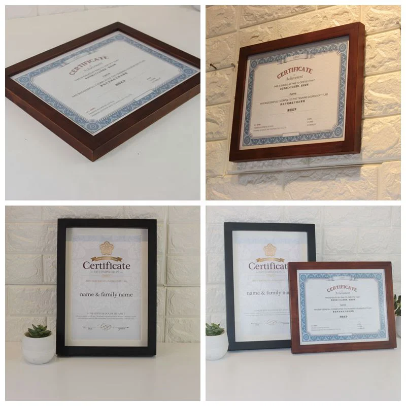 Custom Mahogany craft photo frame certificate Diploma A4 Certification Framework Graduation Certificate frame