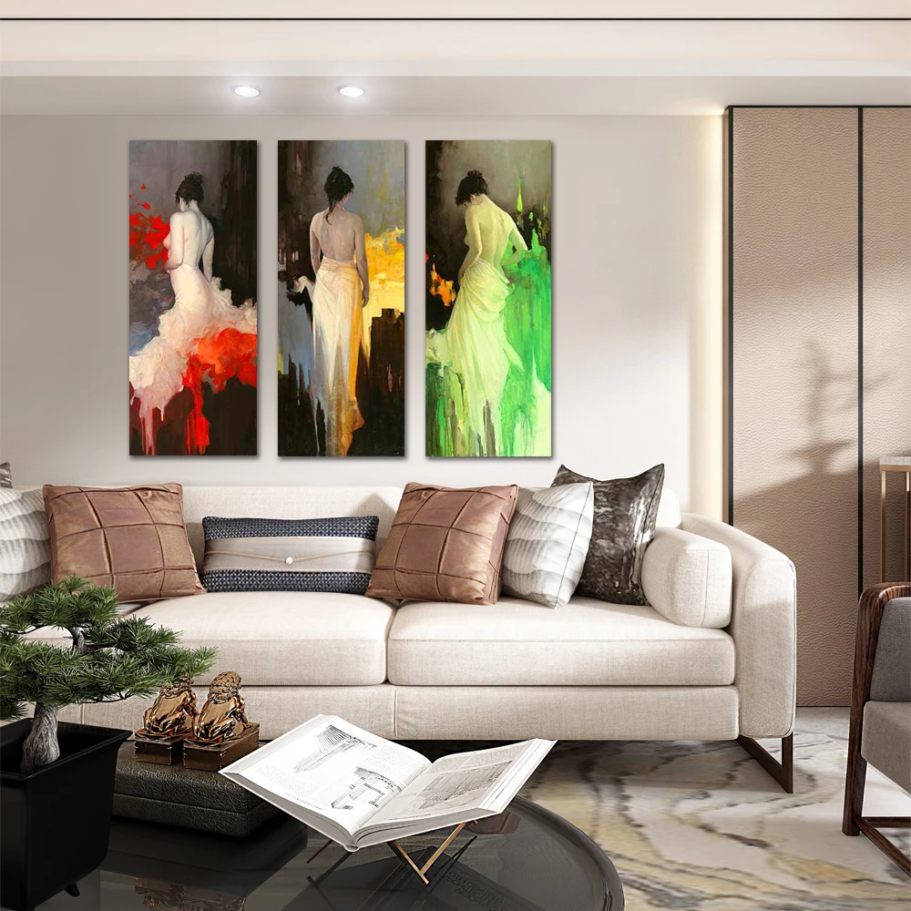 
Beautiful Naked Girl Painting Colorful Women Art Painting Nude Wall Art for Bar SPA Room 