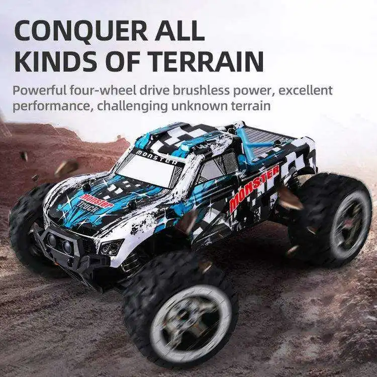 1/16 Professional Power Brushless 4WD Racing High Speed RC Truck Toys 2.4ghz Off-Road Remote Control High Speed Drift Car Toys
