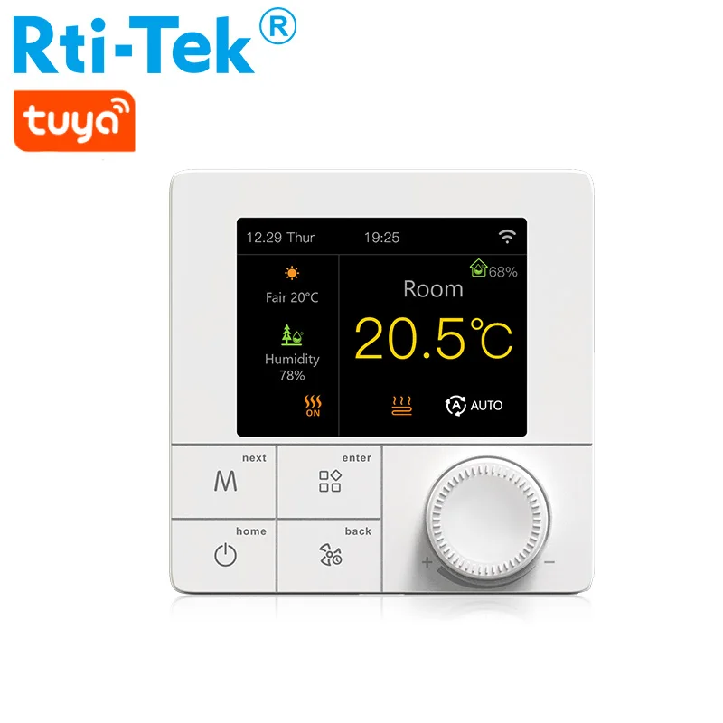 FCU Thermostat 4-pipe System IPS TFT LCD Screen WiFi Fan Coil Thermostat