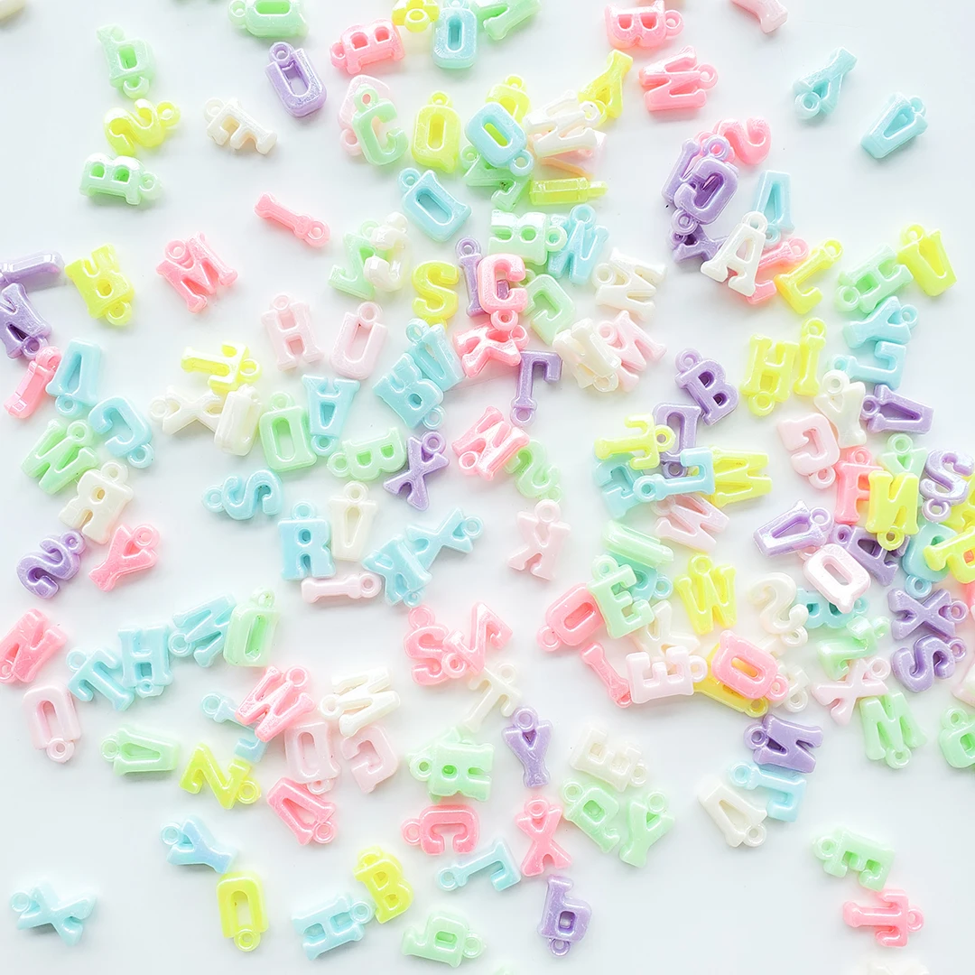 Chen Ming Jewelry 500 g Acrylic Alphabet Letter Charms A-Z Beads ABC Beads for Jewelry Making Bracelets Necklaces Key Chains