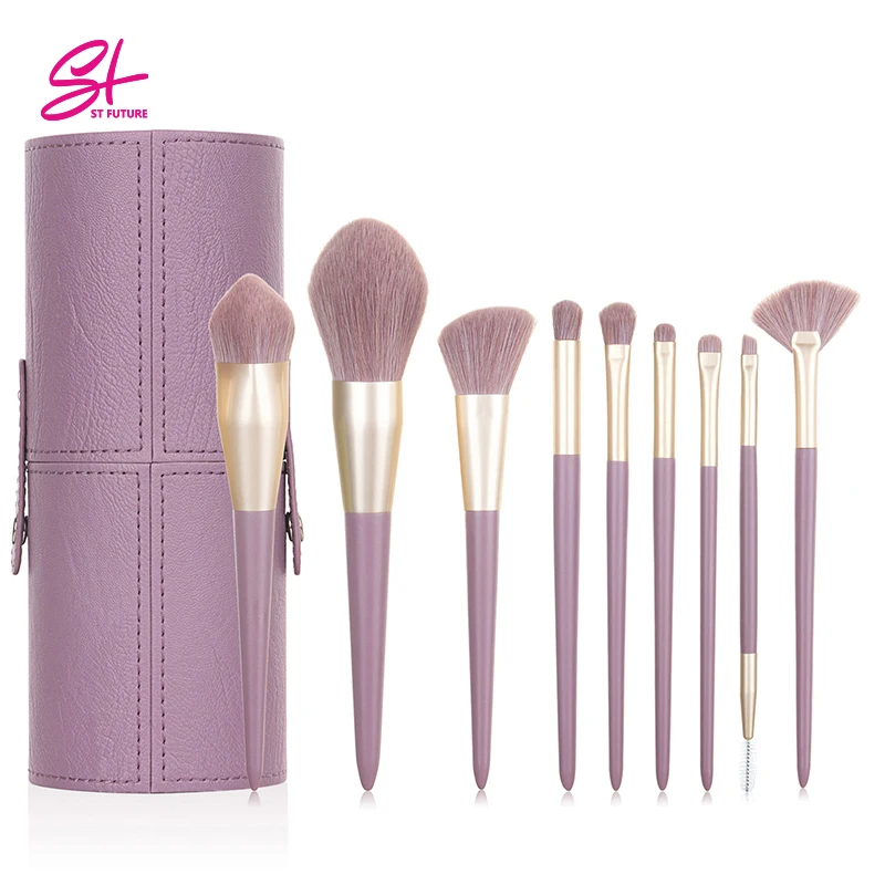 ST FUTURE Soft 10pcs Cosmetic Brush Make Up Crystal Handle Vegan Synthetic Custom Logo Makeup Brush Set