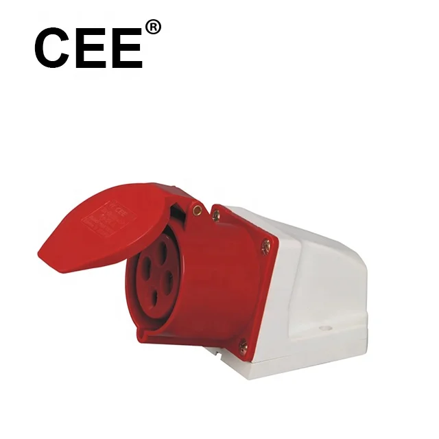 CEE 16a 4 poles pins 380-415V 3P+E IP44 industrial Electrical wall mounted sockets