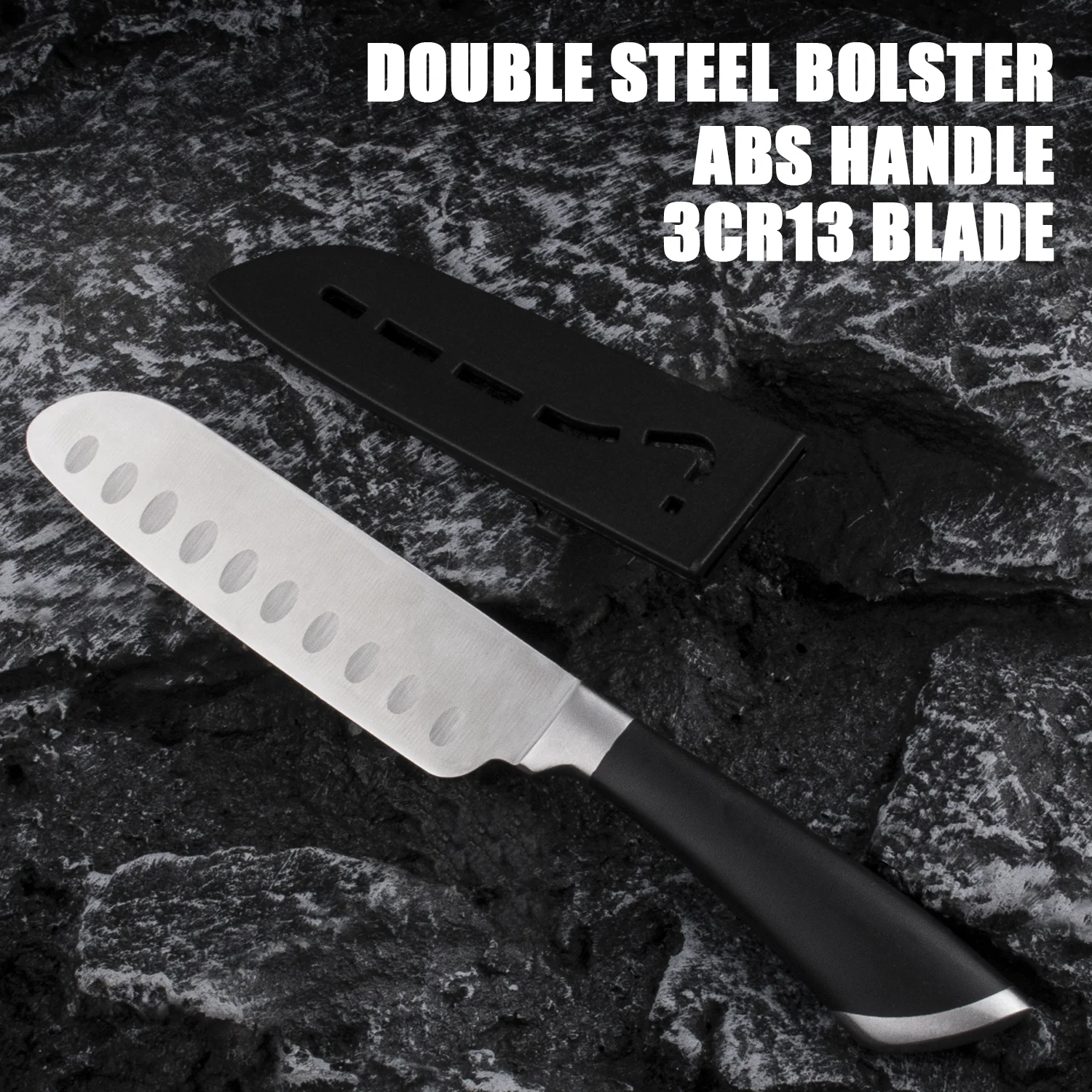 Stainless Steel Sharp 5 Inch Santoku Knife With ABS Handle In Stock Customized Kitchen Knives For Chefs Sushi Japanese Knife