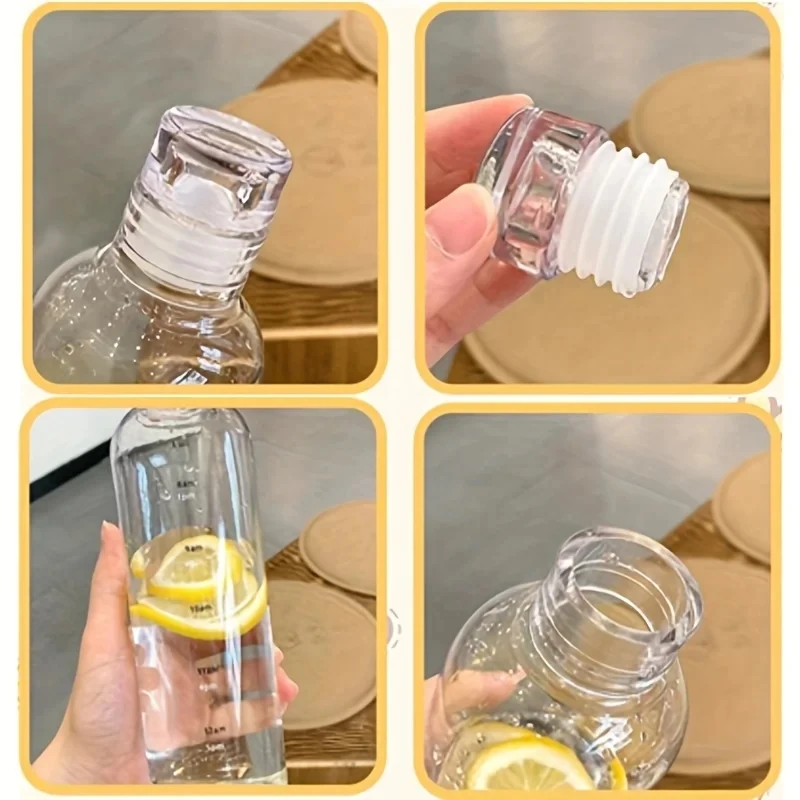 BPA Free 500ml Glass Bottle Custom Logo Time Marker Drinking Tumbler Unisex Travel Outdoor Activities Clear Milk Juice Water Cup