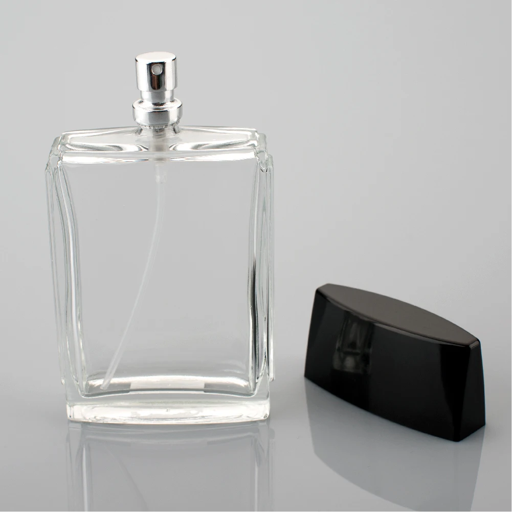 Buy Luxury Refillable Custom Square Mode 100ml Spray Glass Perfume Bottle