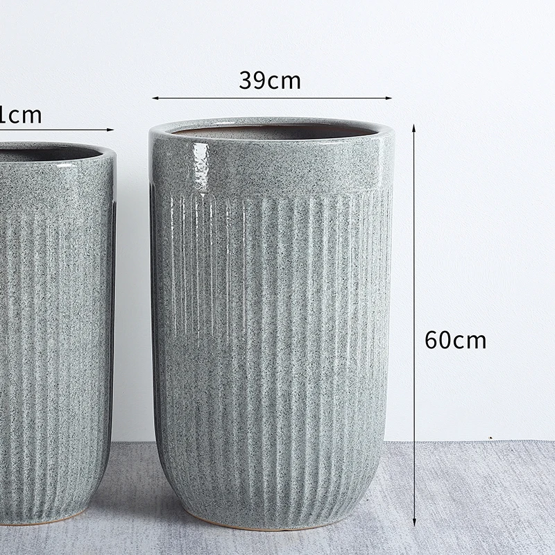 Flower Ceramic Pots Green Large Floor Ceramic for Plants Glazed Bonsai Pottery Ceramic for Indoor Home Decoration Modern Matte