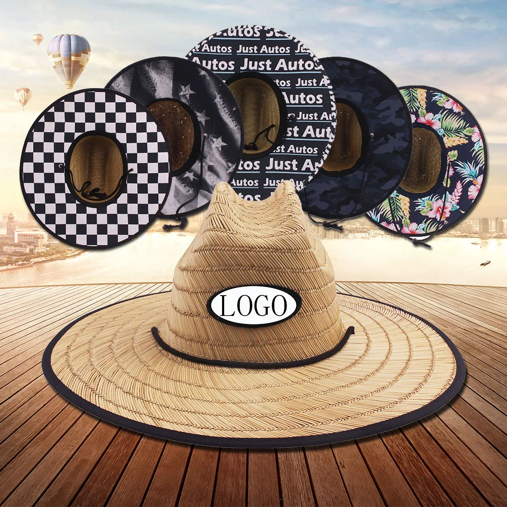 Unisex Cheap Sombrero Big Surf Lifeguard Men Women Logo Beach Supplier Custom Handwork Panama Wholesale Straw Hat Summer