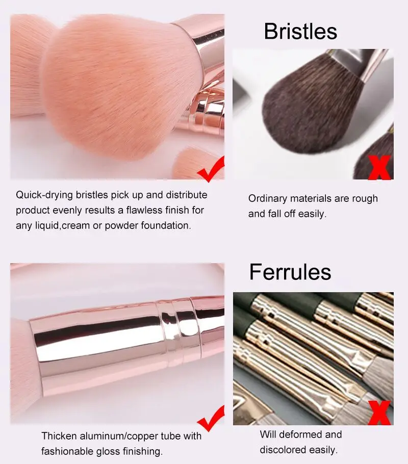 15 Years Manufacture Factory Luxury High Quality Custom Logo Private Label Cosmetic Makeup Brush set
