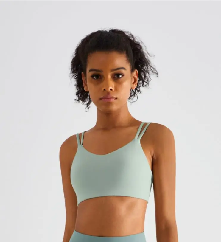 Sexy Single Strap Bra Crop Top Yoga Set, Cotton Sport Bra Without Padding