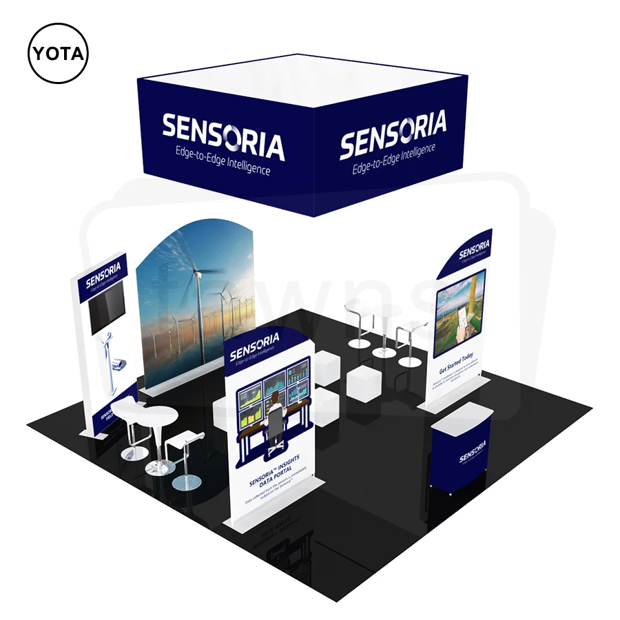 Tawns Hot Sale 20x20 Free Standing Illuminated Aluminum Durable Frame Modular Trade Show Display Booth