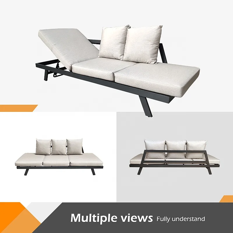 BHR garden pool side  lounge set lazy chaise lounge chair recliner adjustable sun bed outdoor furniture outdoor lounge sofa