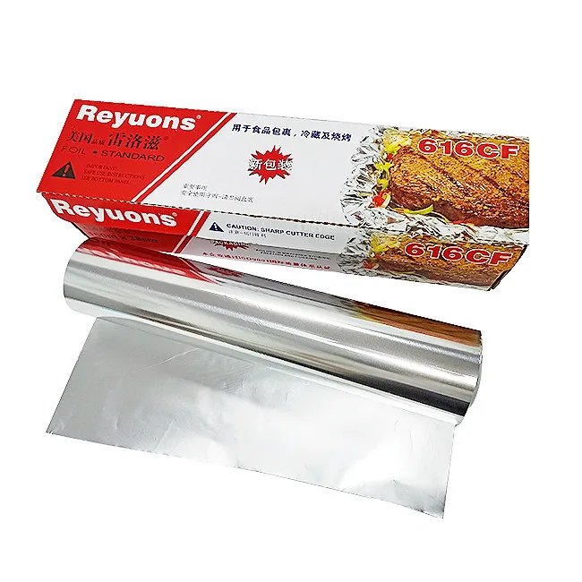 Heavy Duty Microwave Aluminum Foil Silver Food Wrapping Paper Feet Safe Aluminum Foil Rolls