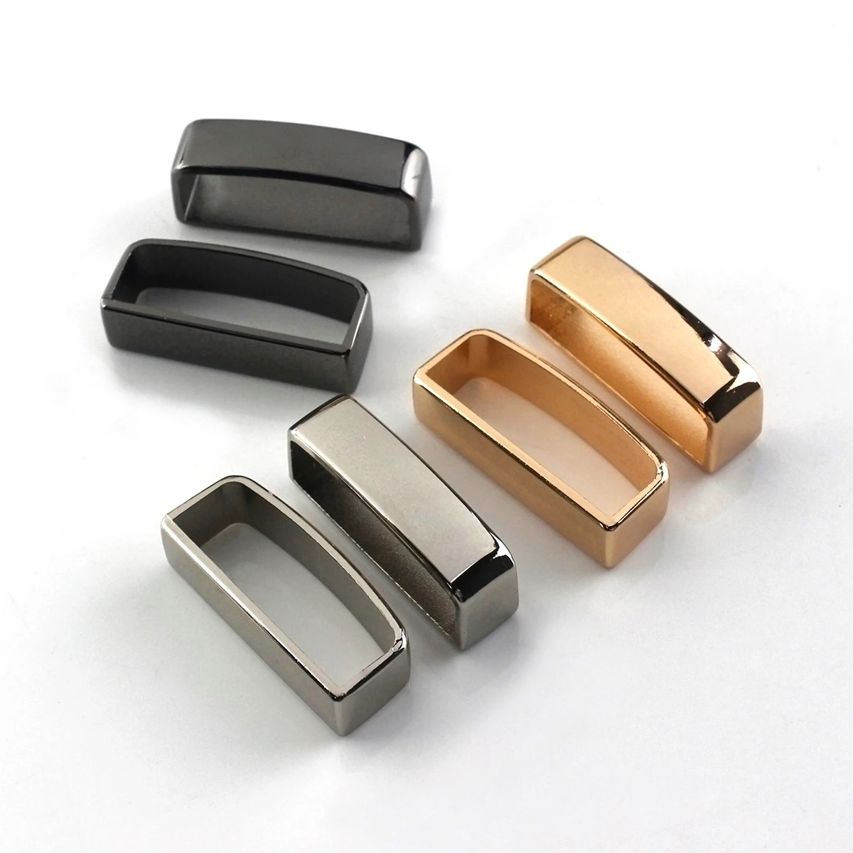 40mm Alloy Belt Keeper D Shape Loop Ring Buckle for Leather Craft Strap Parts Accessories Gold Silvery