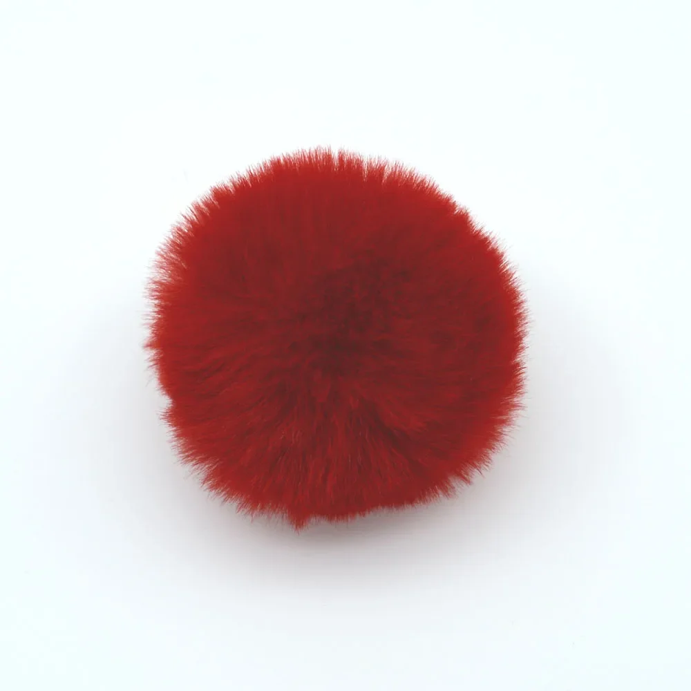 Faux fake handmade  fur pom poms pompom ball with elastic loop for clip knitting beanie