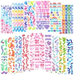 Customized Korean Kawaii Colorful Glitter Bowknot Stickers for Arts DIY Photocards