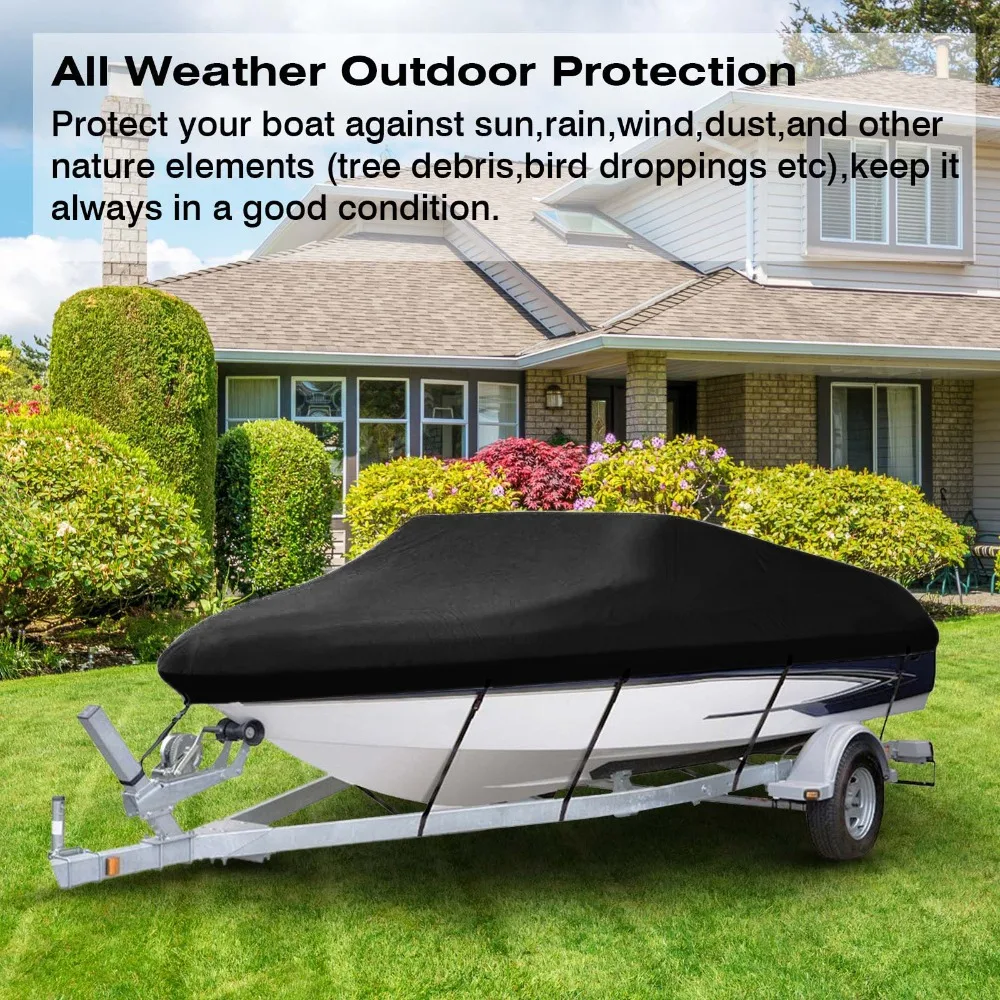 2022 Nice Quality UV Protection Waterproof Boat Motor Cover Universal Fabric Trailerable 600D Boat Covers
