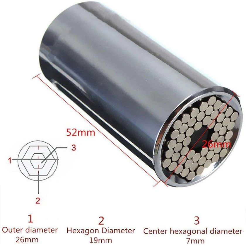 2023 Newest 7-19 MM Magical Universal Socket Wrench Sleeve Grip Power Drill Adapter Tools