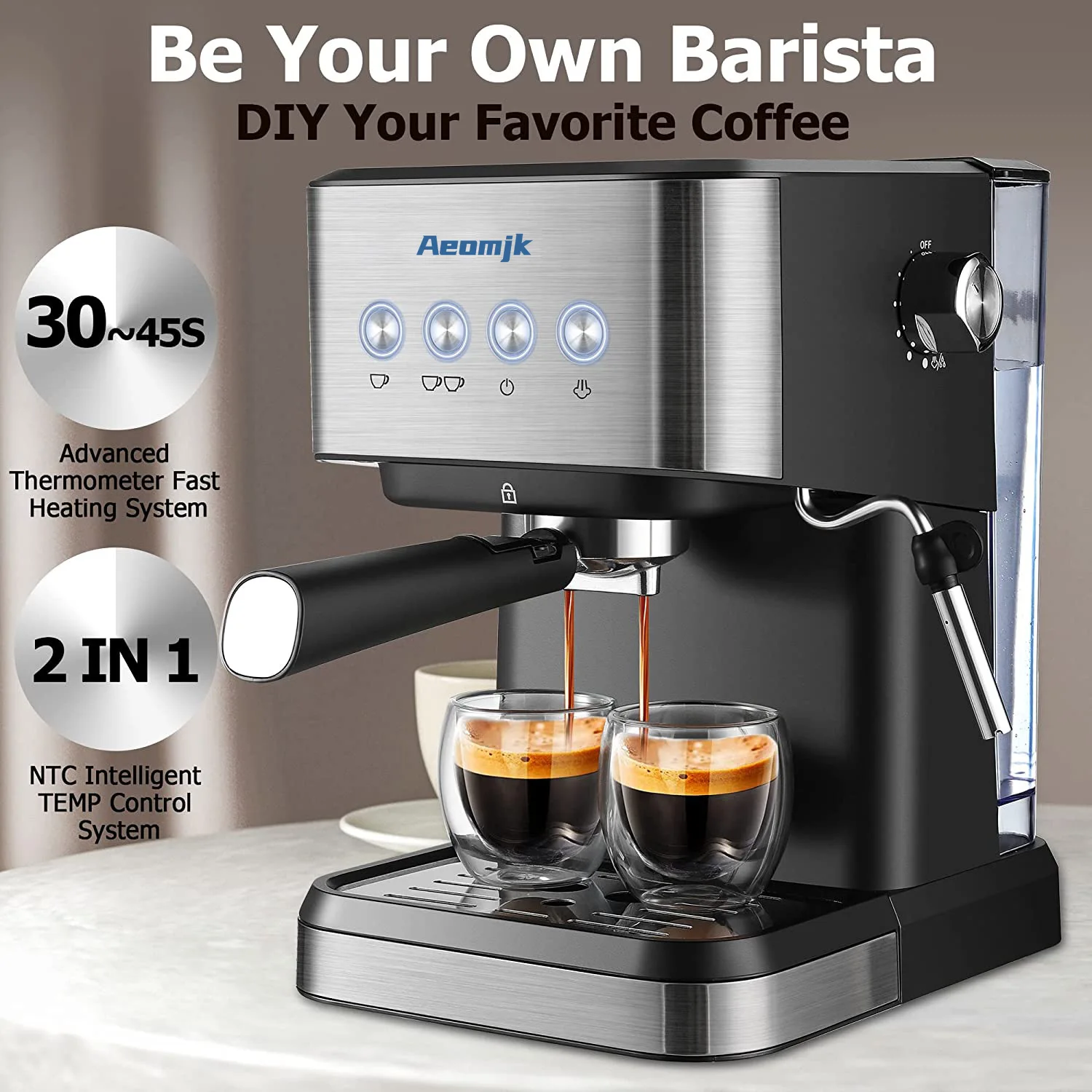 Cross-border coffee machine Italian semi-automatic concentrated high pressure extraction milk brewing coffee machine