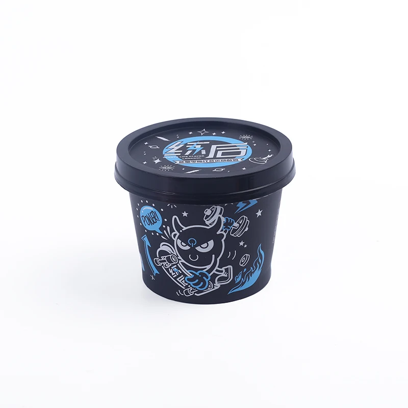 7oz 200ml custom disposable IML PP plastic ice cream cup yogurt cup with lid and spoon