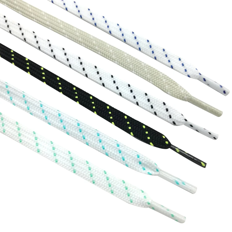 Various color options shoelaces heavy duty hiking waxed cotton shoelace for hockey skate