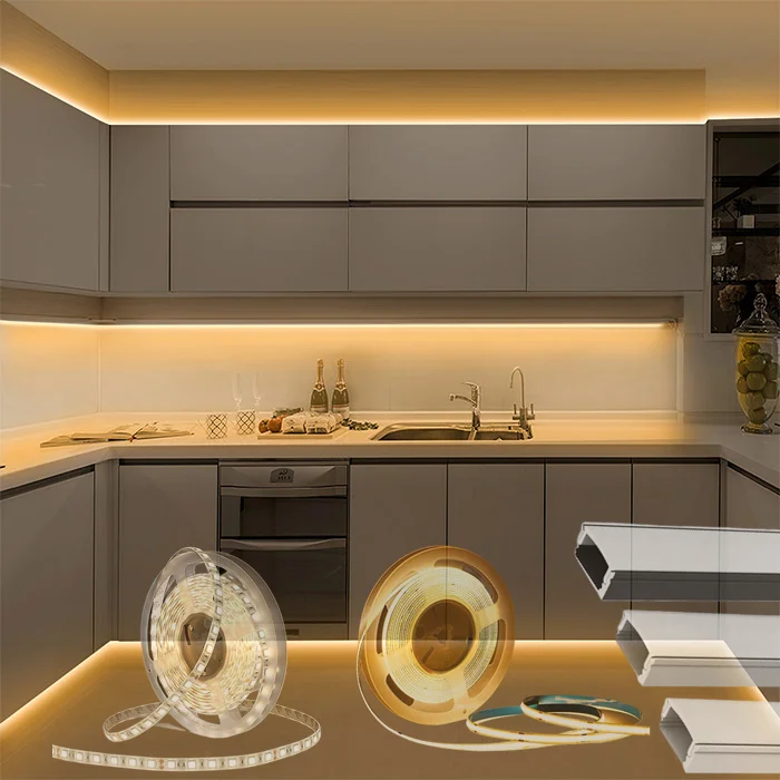 Cabinet Light K17 With cob smd 2835 Flexible led strip U Shaped Channel Housing Aluminum Alloy Extrusion LED Profile Lighting