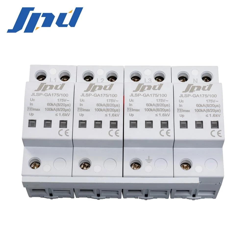 100kA 120V AC power surge protector 3 phase type 2 SPD device JLSP-GA175/100/4P