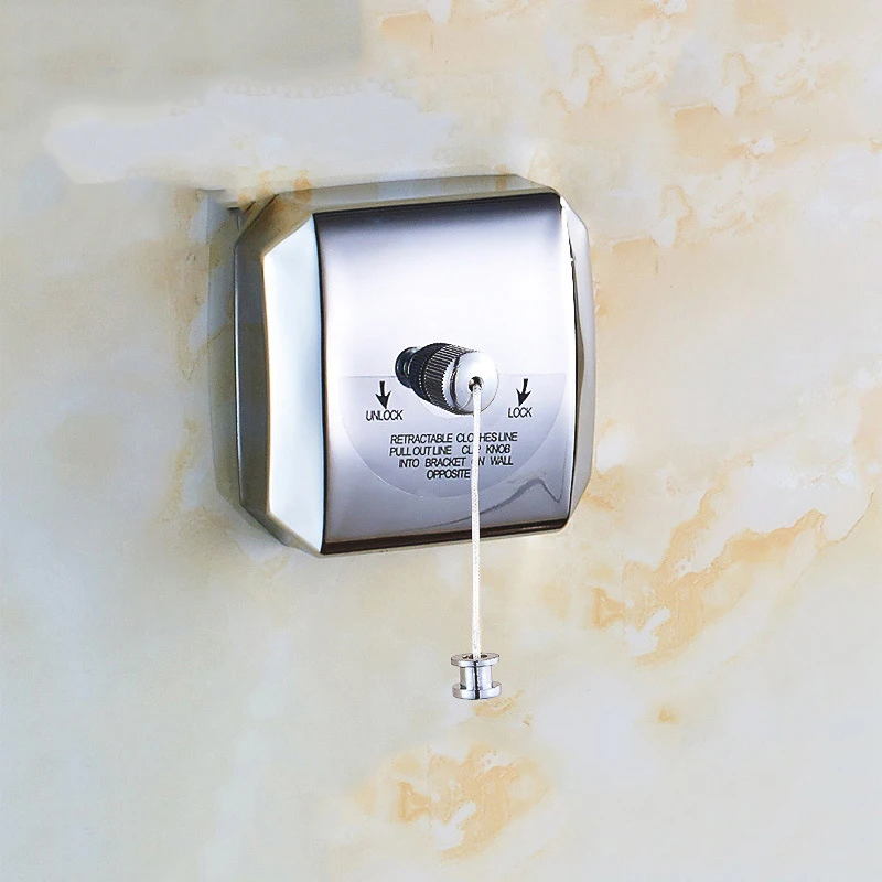 Household Steel Wire Wall Hanger Outdoor Retractable Clothes Line Single Retractable Clothesline