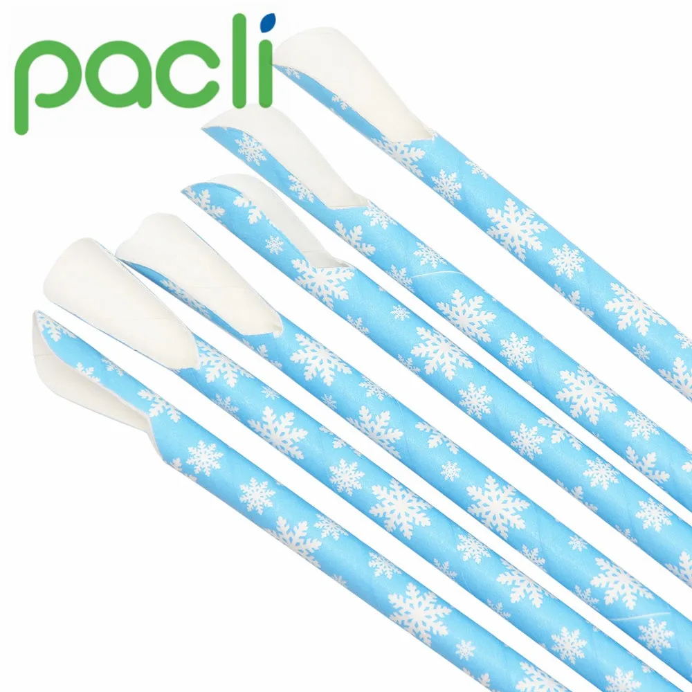 Eco Products Spoon Paper Straws Disposable Drinking Straws with spoon