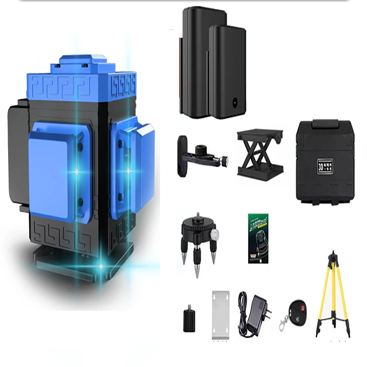 360 degree machine tool blue beam laser cross 12 line self leveling 3d auto rotary construction nivel laser level lazer level